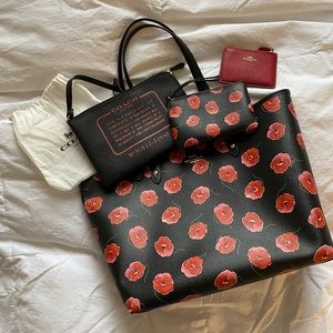 Floral Coach Tote with Matching Accessories